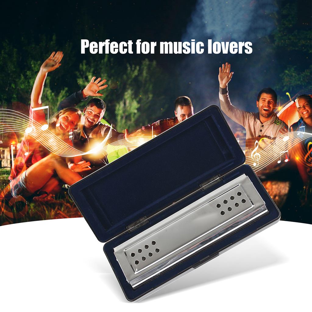 2 In 1 Tremolo Harmonica Mouth Organ Dural Key of C&G 24 Double Holes with 48 Reeds Free Reed Wind Instrument with