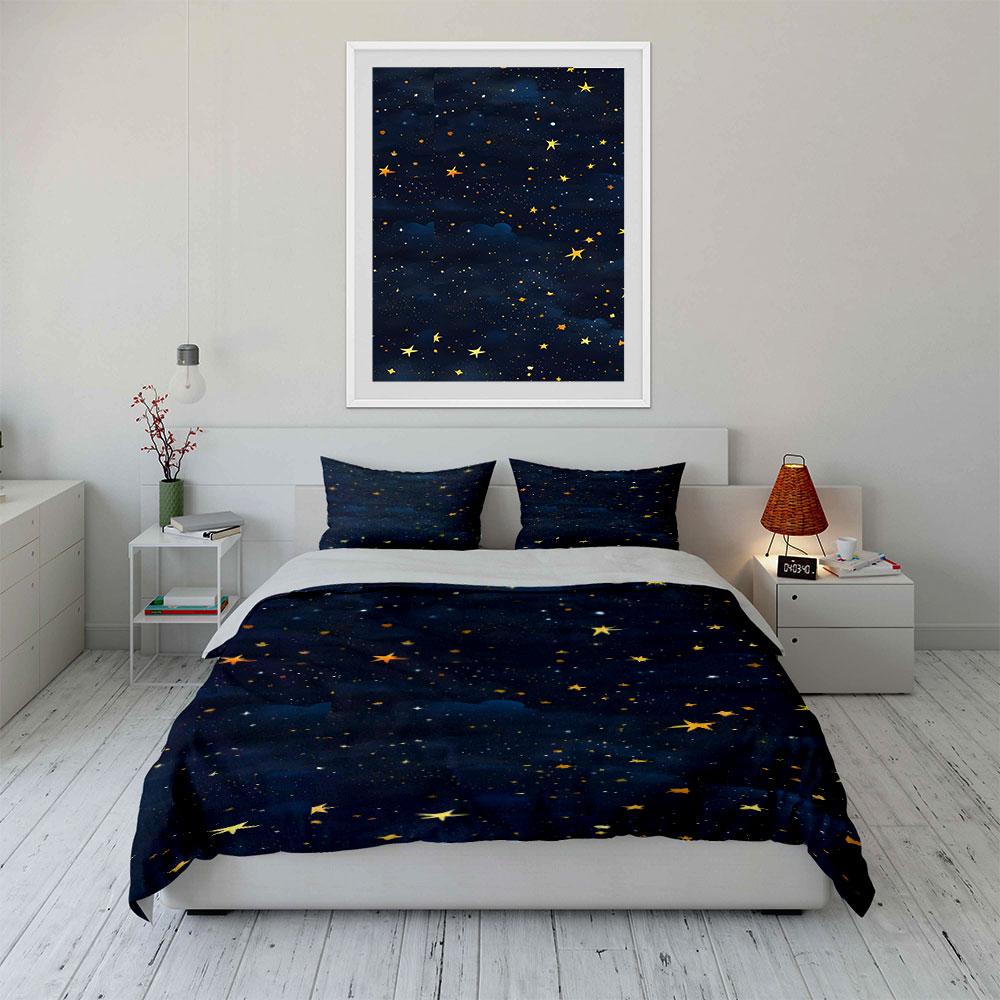 "Starlit Cosmic Elegance." Bedding Sets Duvet Covers Pillowcases(1* Duvet Cover 2* Pillowcases Without Duvet Insert)