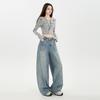 Amerikanische Retro-Stickerei Damen Wide-Leg Jeans - Herbst 2025 Kollektion