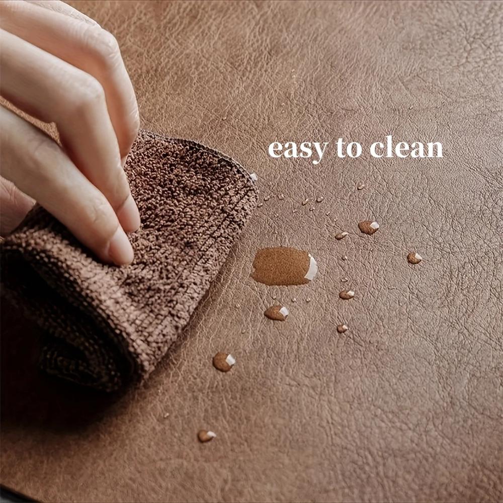 Square Imitation Faux Leather Kitchen Dining Table Insulation Placemat,Restaurant Decoration Insulation Table Mat 1/4/6pcs