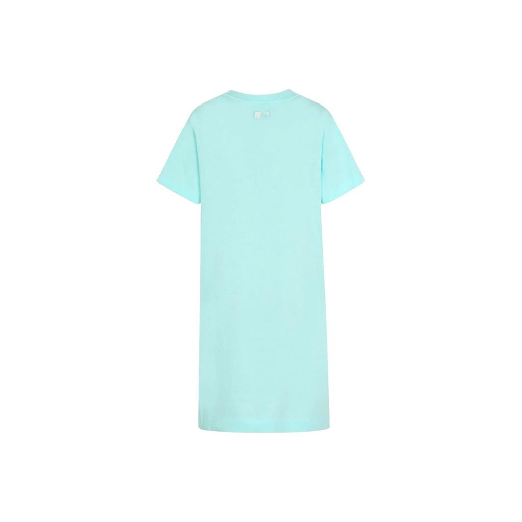 MLB Solid Color Small Logo Letter Loose Round Neck Short Sleeve Dress Women dress Mint-Green 31OP07031-07T