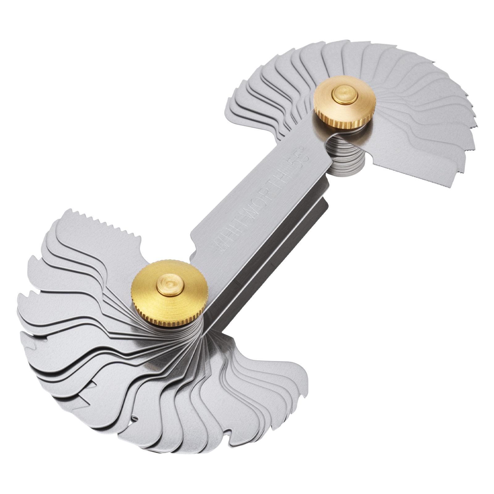 

Набор из 52 шт. прецизионных резьбомеров - Уитворт 55° и Метрические 60° Улучшенные калибры с латунными калибровочными гайками, Инструмент для имперской резьбы