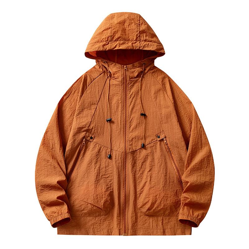 Ice silk sunscreen clothes men's summer summer outdoor loose UV protection waterproof casual couple skin clothes