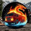 Fire Dragon Fire Truck Spare Tire Cover Waterproof Protector for SUV Truck
