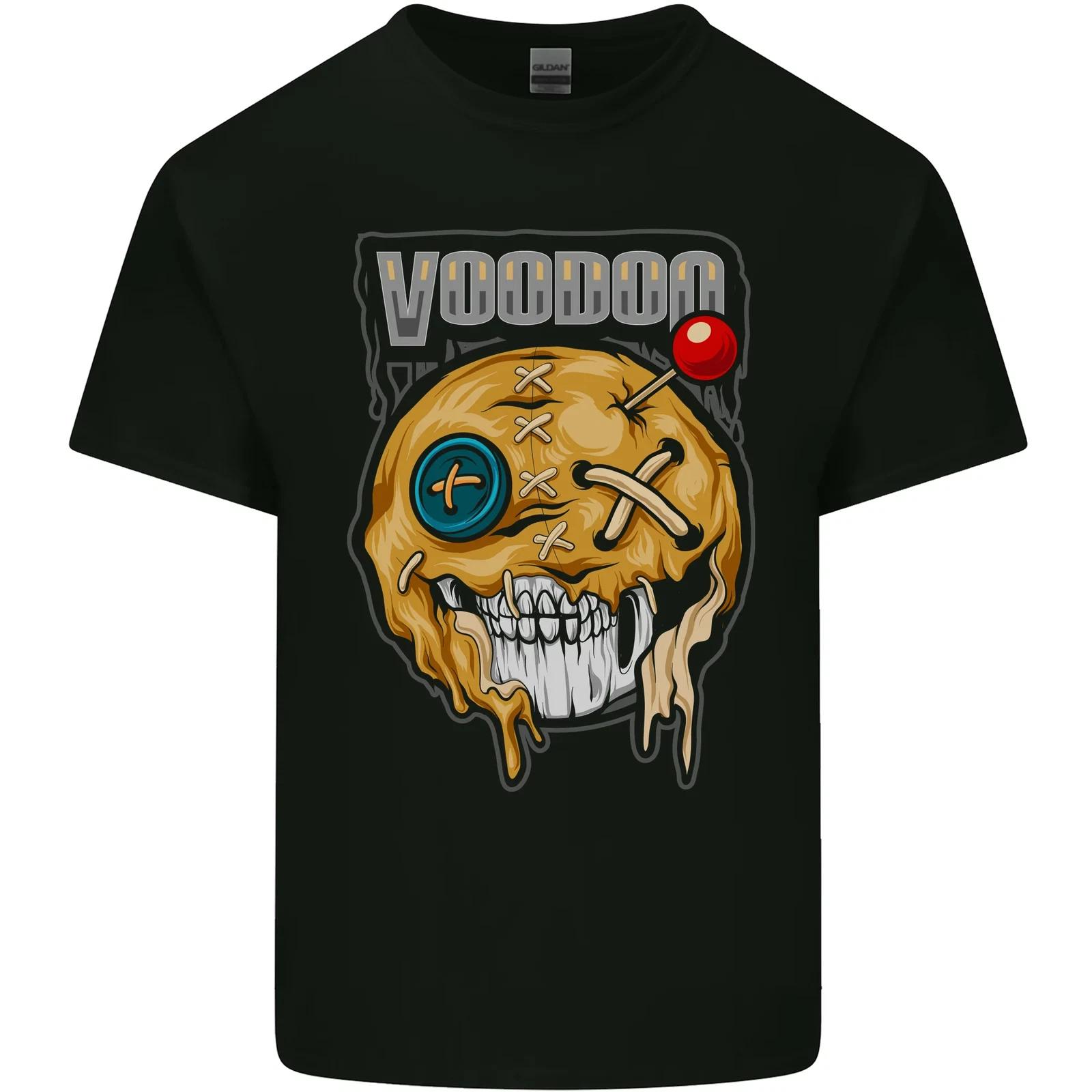 Voodoo Doll Skull Evil Spirits Dark Magic Halloween Kids T-Shirt Childrens L