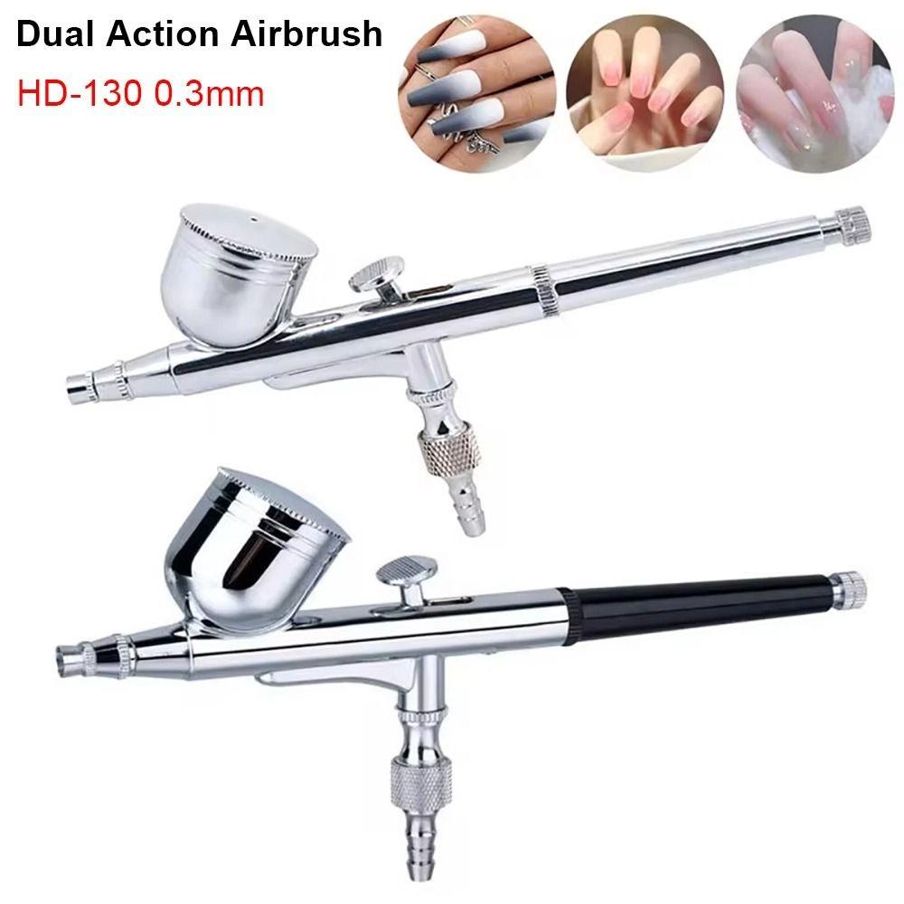 New High Quality Airless Air Gravity Model Spraying Torch 0.3mm Dual Action Mini Airbrush 2 Strokes HD-130 Feed Spray Torch