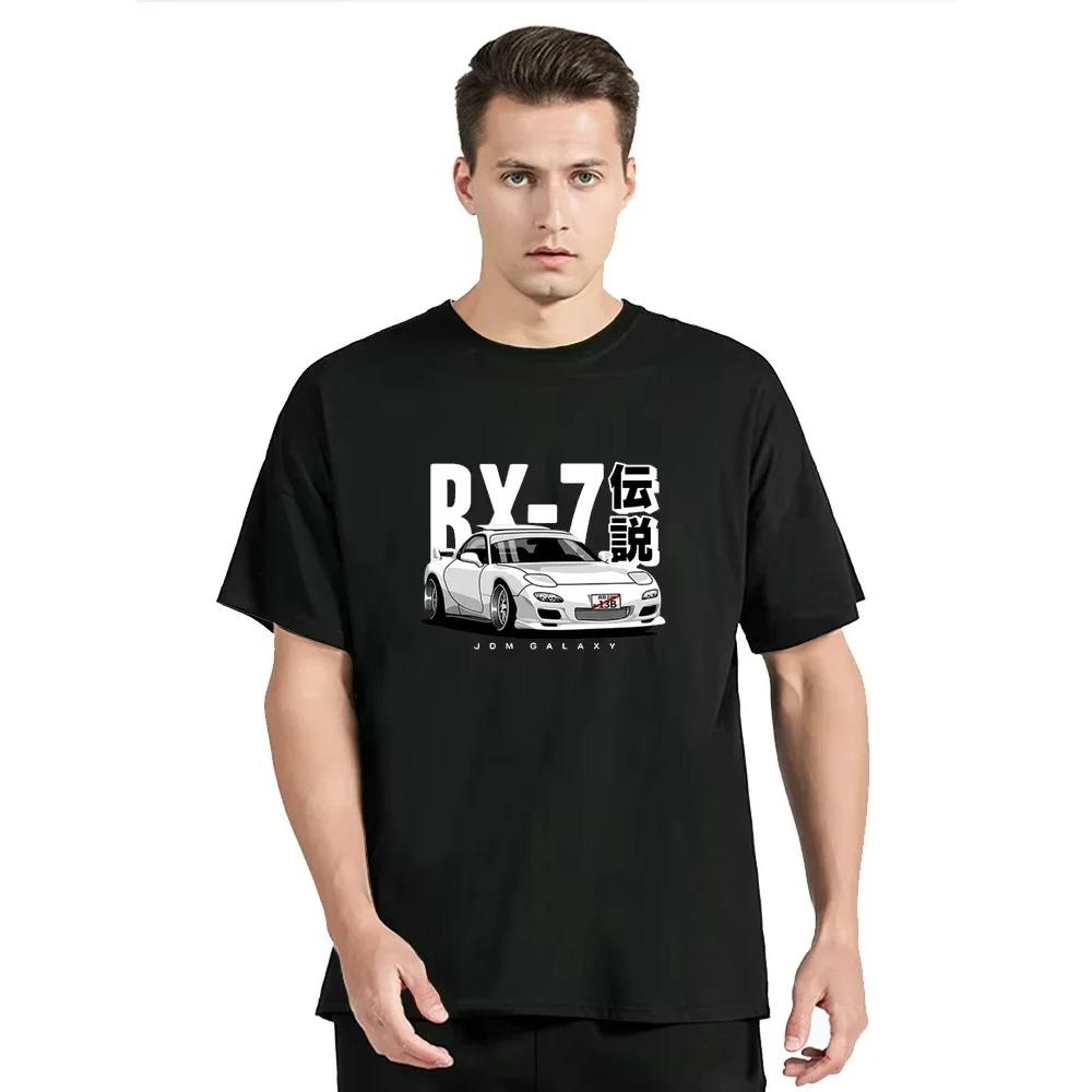 Japanische Autos T-Shirt Herren Streetwear Baumwolle Grafik Kleidung Übergroßes T-Shirt