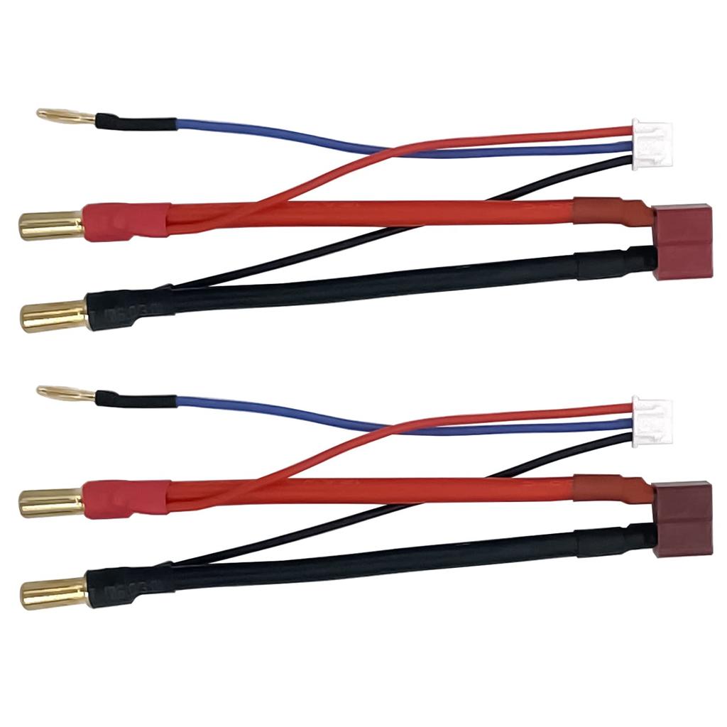 FLY RC 2pcs 5mm Bullet Banana to Female Deans T Plug LiPo Lead Wire & JST-XH Balanced 2S 7.4V LiPo