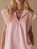 2026 Spring/Summer Women's Sleeveless Zipper V-Neck Ruffle A-Line Dress with Double Pockets