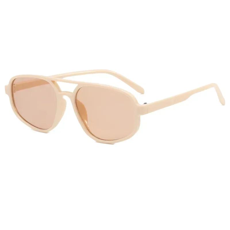Women Retro Double Beam Sunglasses Summer Outdoor Ultraviole Proof Sun Glasses Men Shading Sunglasses UV400 Goggles