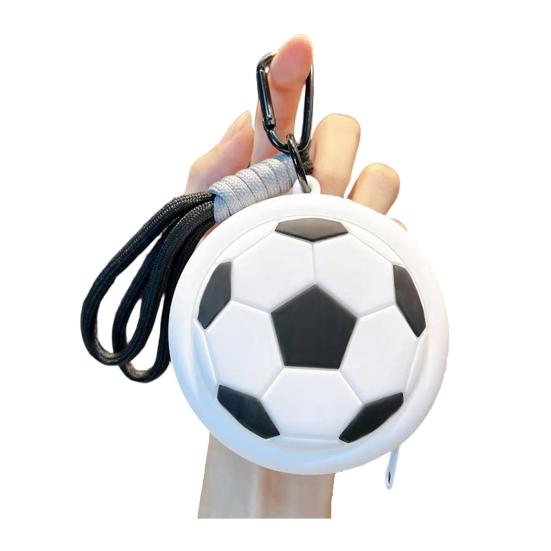 Keychain Pendant with Carabiner Lanyard Shape Waterproof Sports Ball Earphone Holder Compact Football