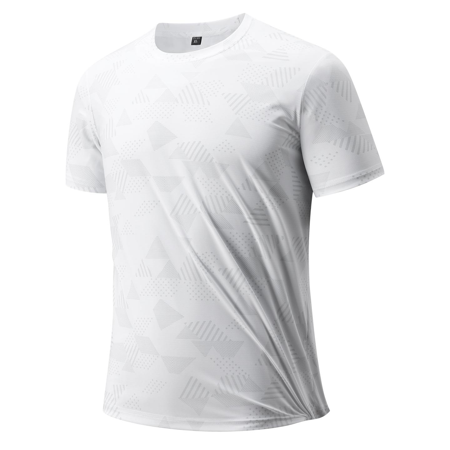 

T-shirt Men s Ice Silk Short-sleeved Men s T-shirt Men s Ice Silk Men s Real Ice Silk Sports Short-sleeved Quick-drying Fitness Short-sleeved T-shirt XL білий