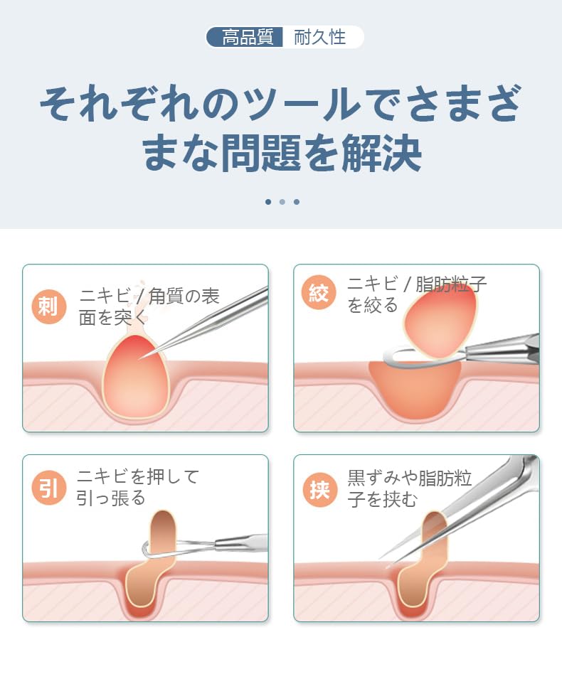 Set of Antibacterial Stainless Steel Acne Needles and Blackhead Blackhead Removal Kit with Storage Cell Acne Blackhead Blackhead Face Acne Hair Pus