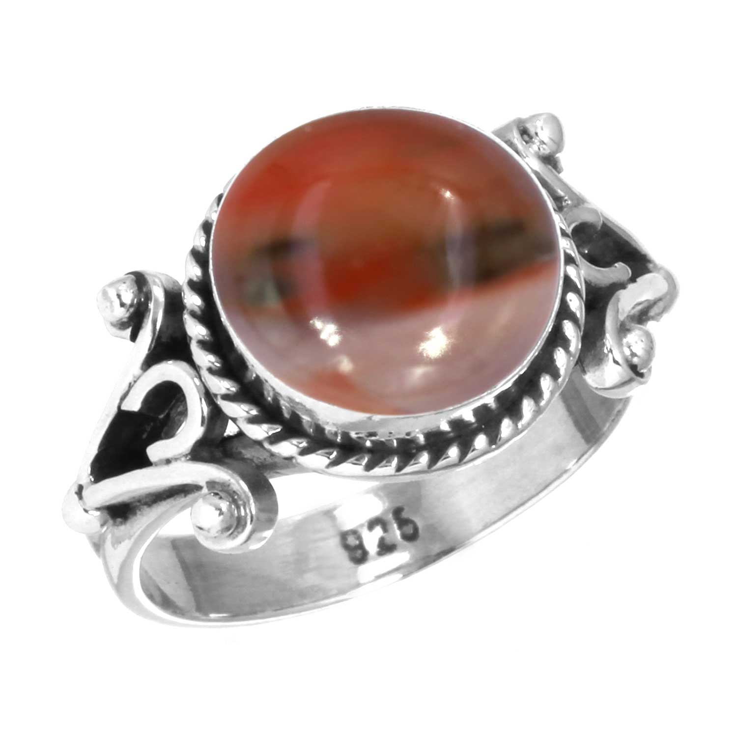 

Кольцо из стерлингового серебра 925 пробы Женское Драгоценный камень Ручная работа Ювелирные изделия Пасхальный подарок Мукаит Монтанский агат Моховой агат Шипастый устричный Родонит Глаз Шивы Мода 11.5