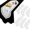 6Pcs Elegant Lace Table Runners Set Crocheted Floral Design Dresser Scarf Doilies for Dining Wedding Party Decoration