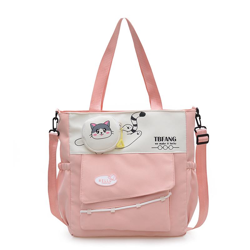 Trendy Large-Capacity Tutoring Shoulder Bag for Female Students