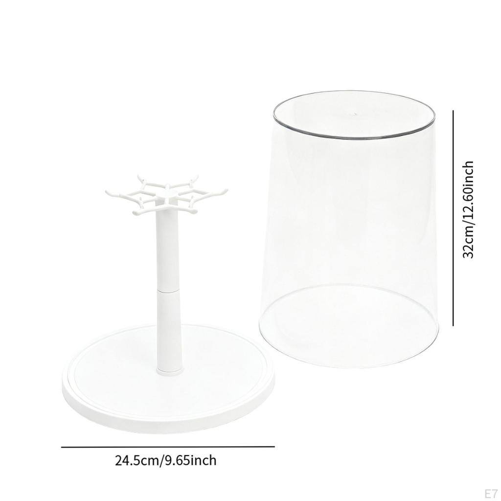 Clear Figure Display Case Rotating Stand for Collectibles Doll Storage Box