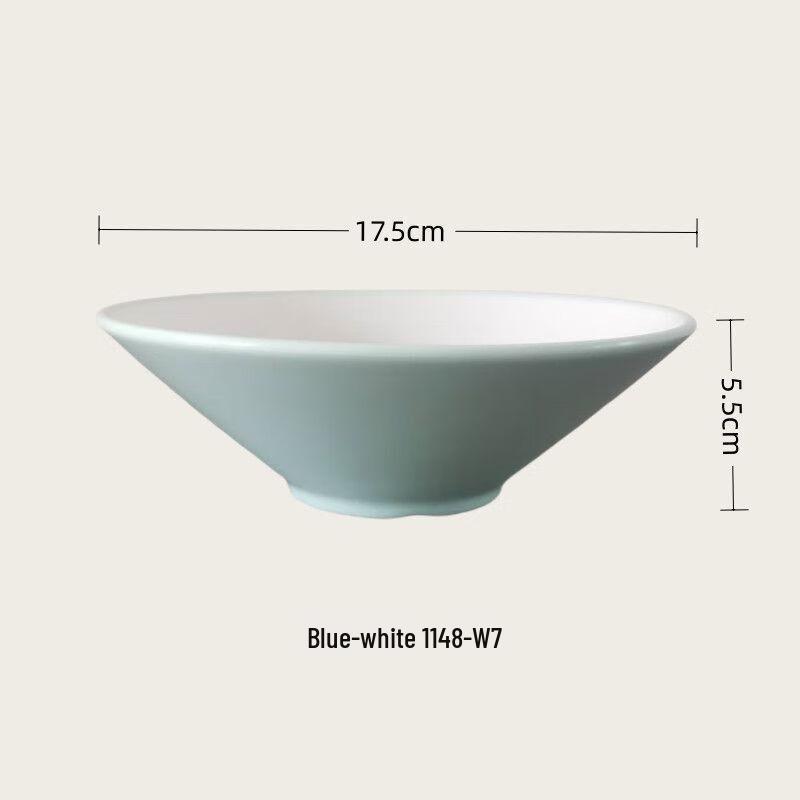 Jixun Japanese Style Melamine Noodle Bowl - 7 Inch, 600ml (10 Pack)