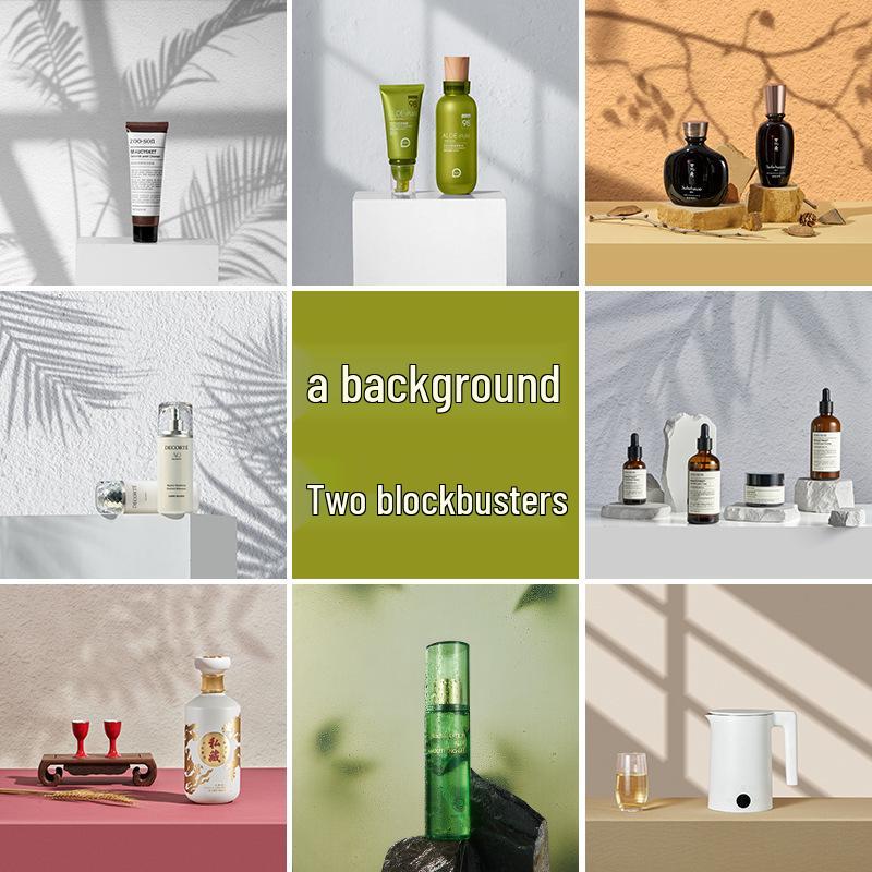 3D Double-Sided Tree Shadow Background Paper for Photography: Minimalist Prop for Cosmetics, Food, and Jewelry Still Life