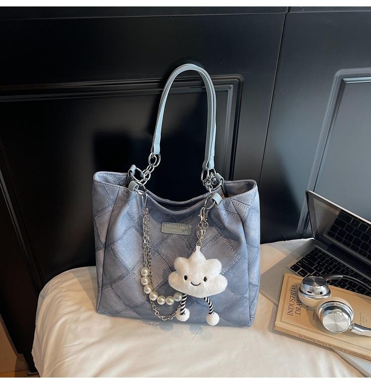 

Ретро ромбовидная женская сумка 2025 лето новый тренд модная сумка-тоут студенческая для занятий большая вместимость подмышечная сумка на плечо