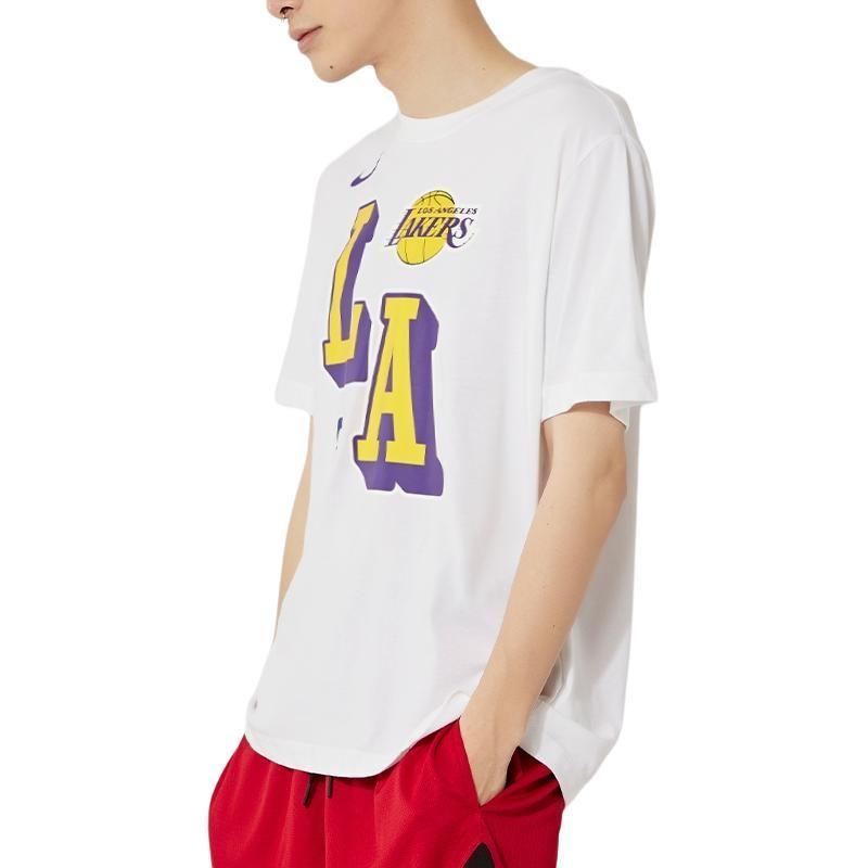 Nike T Shirts Men's White Crew Neck Moderate Straight Fit DA6090-100