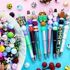 10/10pcs 15mm silicone beads with various styles of printed patterns, perfect DIY bead handmade accessories, fashionable jewelry