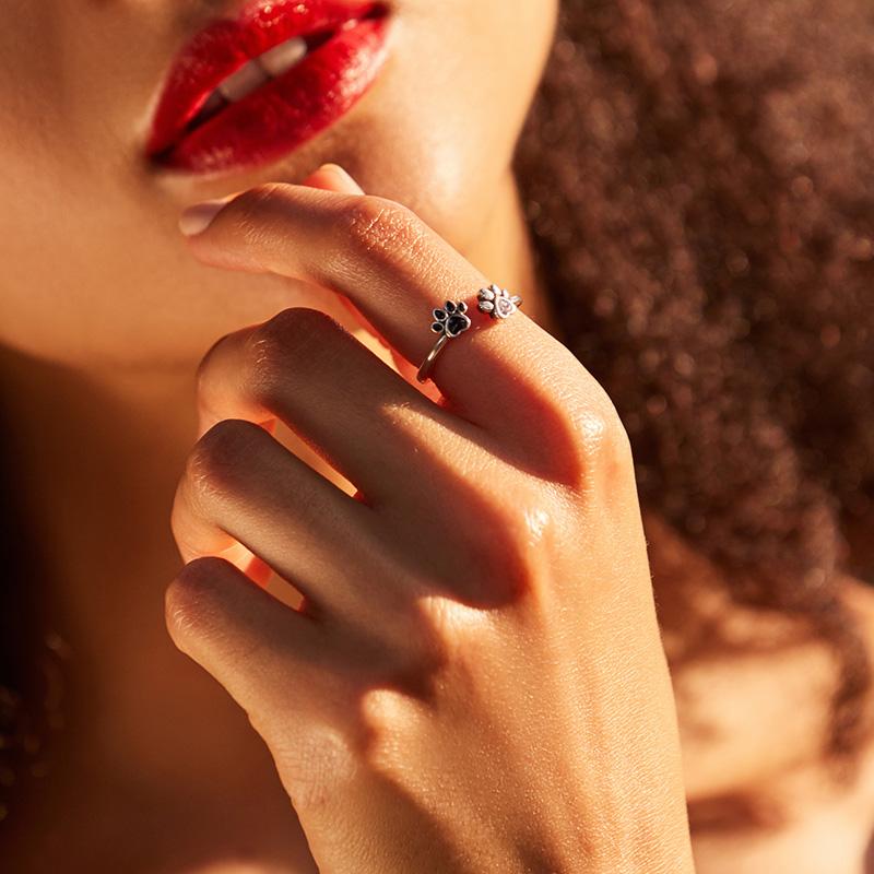 WOSTU Adjustable Rings Real 925 Silver Stackable Engagement Zircon Open Size Rings For Women Female Original Jewelry