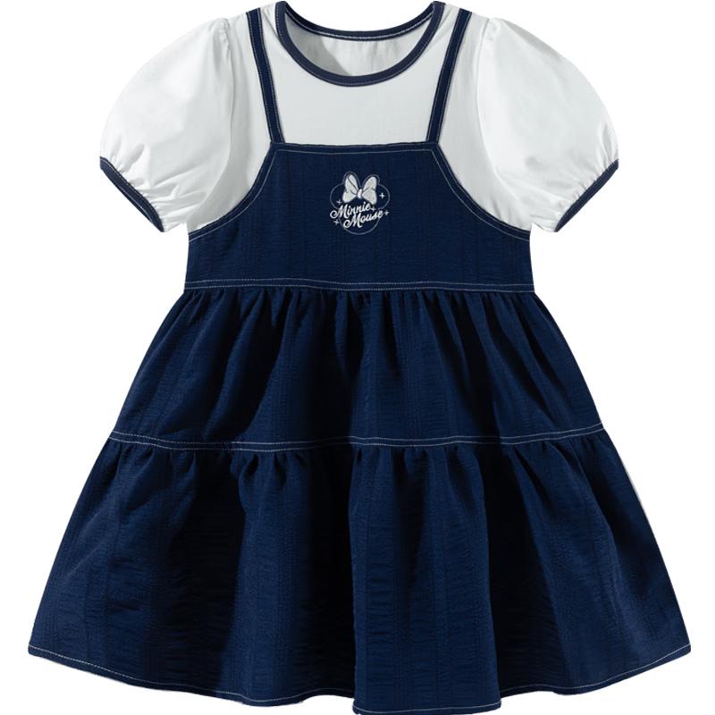 Disney Girls' Faux Two-Piece Puff Sleeve Princess Dress