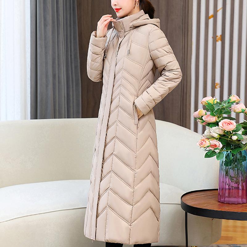 Elegant Woman Winter Long Coats Hooded Casual Thick Warm Parkas Women's Jackets