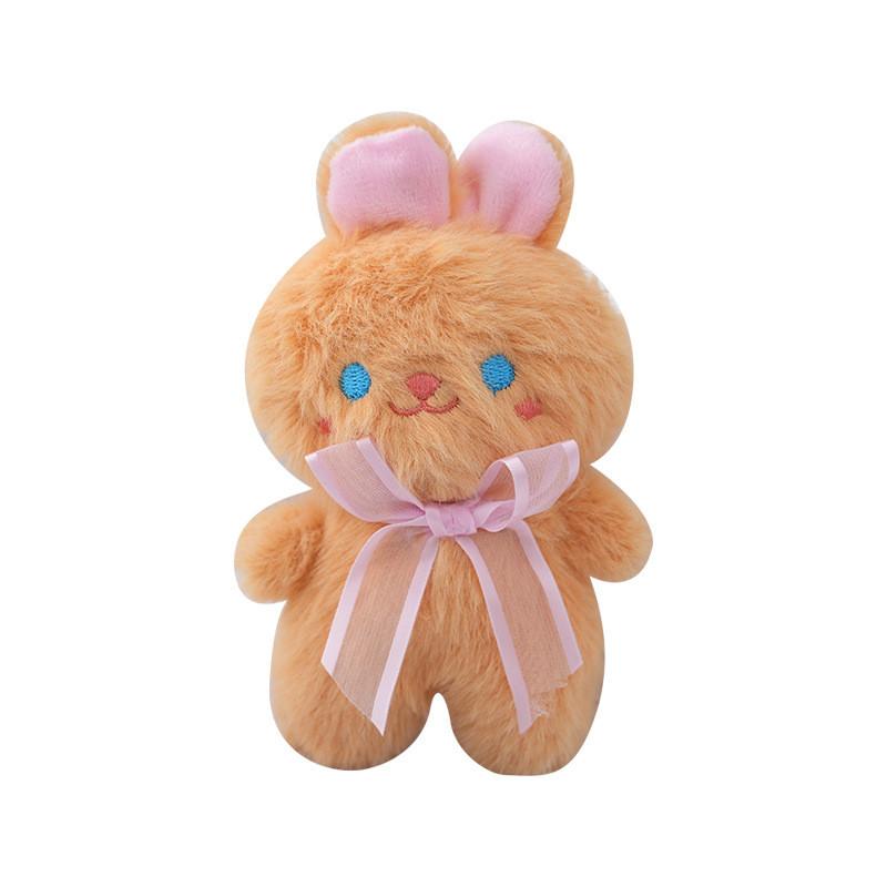 Cute Cartoon Plush Bear And Bunny Keychain Fluffy Doll Pendant For Bags And Keys