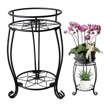 BOLESKA 2-Tier Flower Stand, Iron Plant Stand, for Houseplants, Home Decor, Indoor/Outdoor Use, Planter Stand, Flower Rack, Easy Installation, Gardeni