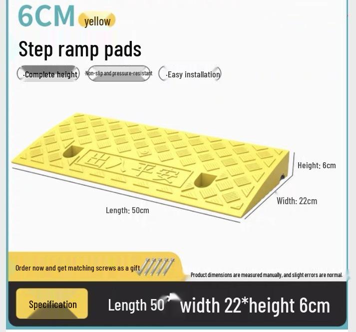 Car Sill and Roadside Plastic Uphill Triangle Speed Bump Mat