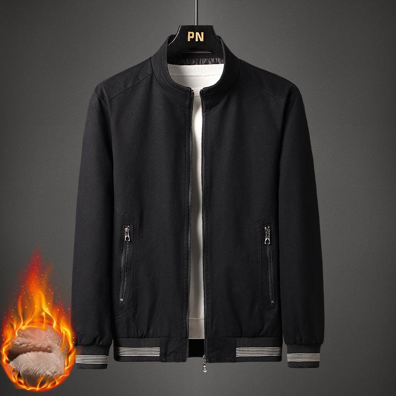 Jackets Men's Spring and Autumn Thin Jackets Plus Velvet Fashion Jackets Men's Business Casual Versatile Outer Tops