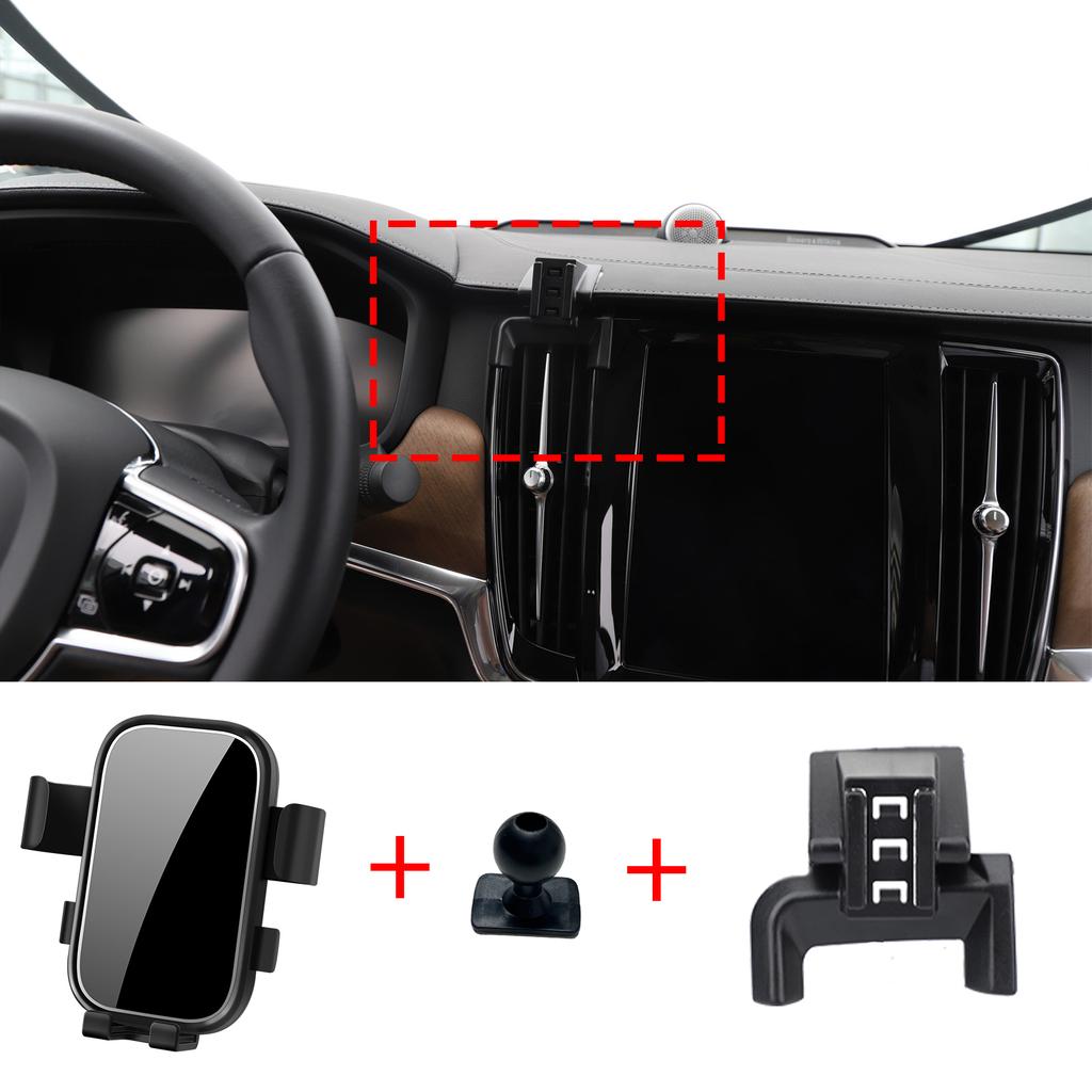 Car Mobile Phone Holder Accessories for Volvo S90 V90 2016~2025 360 GPS Bracket Navigation Stand Auto