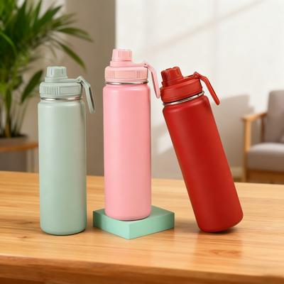 750ml Insulated Cup Stainless Steel Sports Bottle American Water Bottles with Lid Portable Vacuum Leakproof Outdoor Hiking Cups