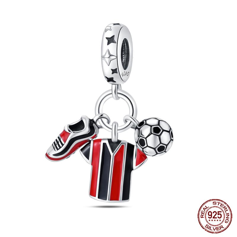 New In Copper Football Baseball Dumbbell Badminton Charms Beads Fit Qikaola Original Bracelet Fine Diy Jewelry Gift