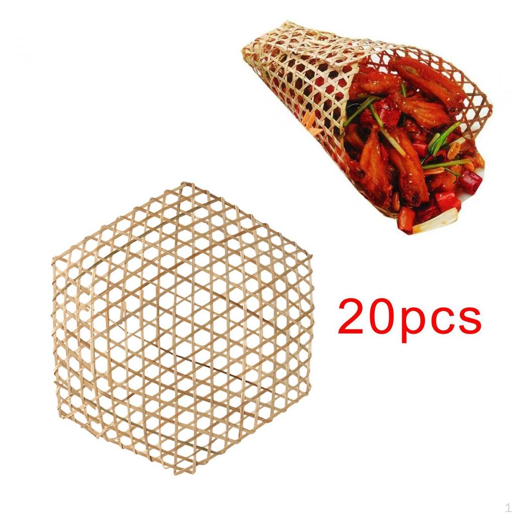 20 Pieces Bamboo Cooking Mats for Food Preparation And Serving