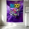 Teen Titans Wall Tapestry Aesthetic Wall Hanging Printed Fabric Blanket Decorative Tapestries For Bedroom Living Room Home Decor