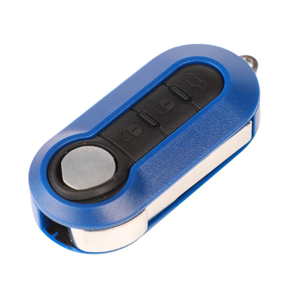 jingyuqin 3 Button Flip Remote Key Case Shell Cover Housing For Fiat 500 Panda Punto Bravo Car Alarm Keyless Entry Fob