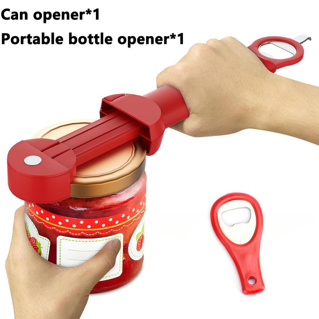 Multi-Function Bottle Opener Retractable JarOpener Stainless SteelThickened Handle Adjustable Screwer Labor-Saving Kitchen Tools