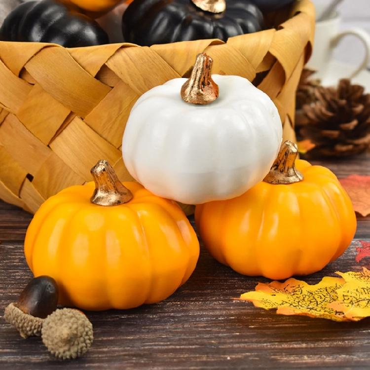 12Pcs Mini Artificial Pumpkins Fall Table Decor Fill Vases Halloween Decorations