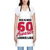oFloral This Is What 60 and Awesome Looks Like - 60th Birthday Apron,Adjustable Neck Bib Apron for Men Women,Suitable for Kitchen Cooking Waitress
