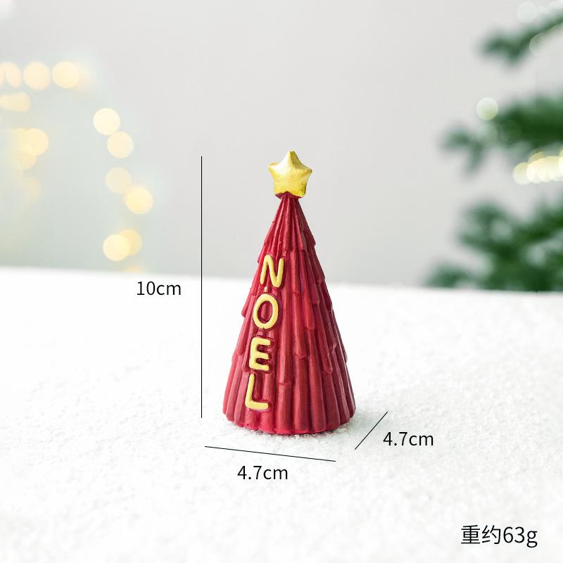 Christmas Decorations: Resin Mini Christmas Tree Mailbox Car Snowman Desktop Ornaments Scene Setup
