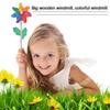 1pcs Windmill Plastic 12 Cm Windmill Garden Stake Wooden Handle Garden Lawn Yard Party Nursery Outdoor Decoration Photo Props