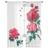Kinesiska pionblommor Skira fönstergardiner för vardagsrum Sovrum Moderna voile tyllgardiner Tyggardiner för kök