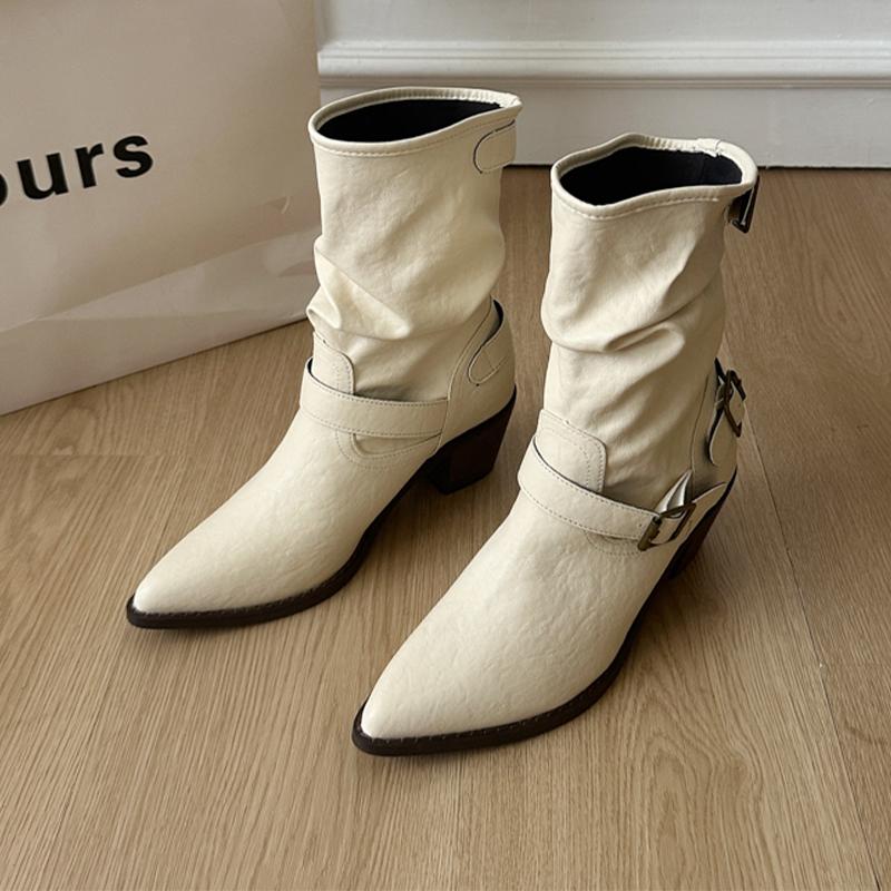 Fashion High Heels Women Ankle Boots Pointed Toe Fashion Shoes Dress Designer Winter Pumps 2025 New Casual Goth Chelsea Botas De Mujer