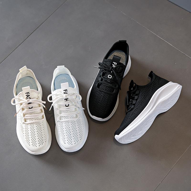 2025 summer ins Korean version of the new fly-woven women's shoes student sports running casual shoes breathable height-increasing shoes F987