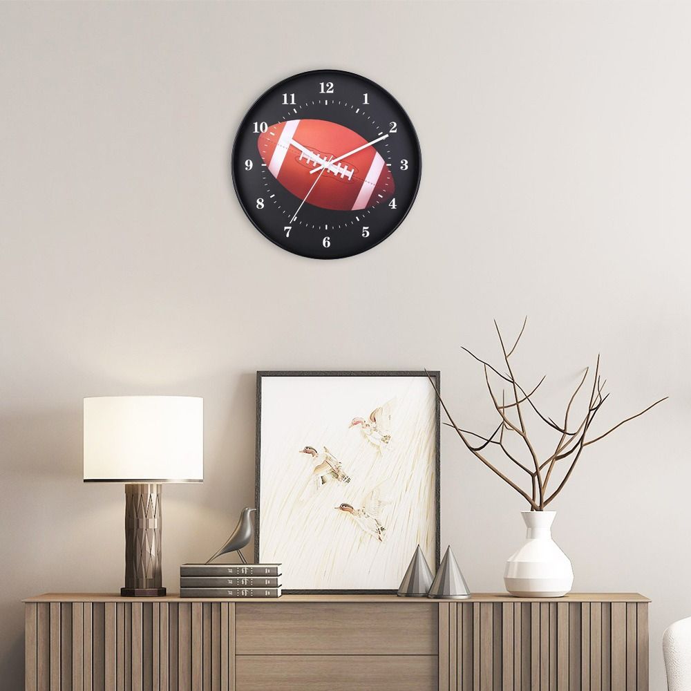 Round Silent Movement Clock Plastic Wall Mounted Clock Creative Decoration Clock  Bedroom