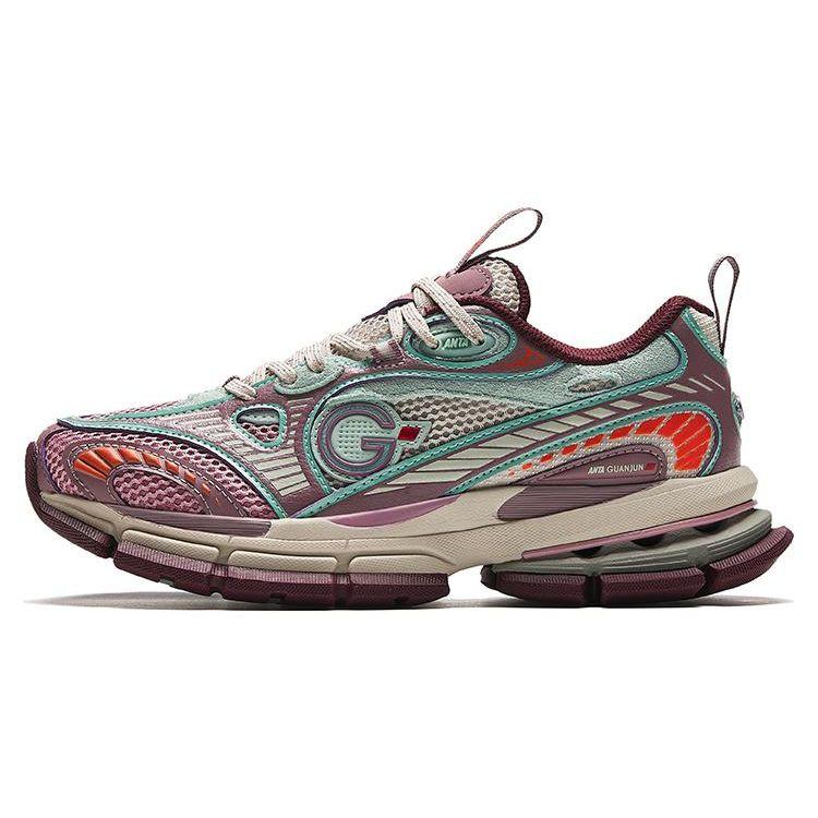 ANTA Retro Dad Shoes Purple Teal Pink Women 122348805A-3 36
