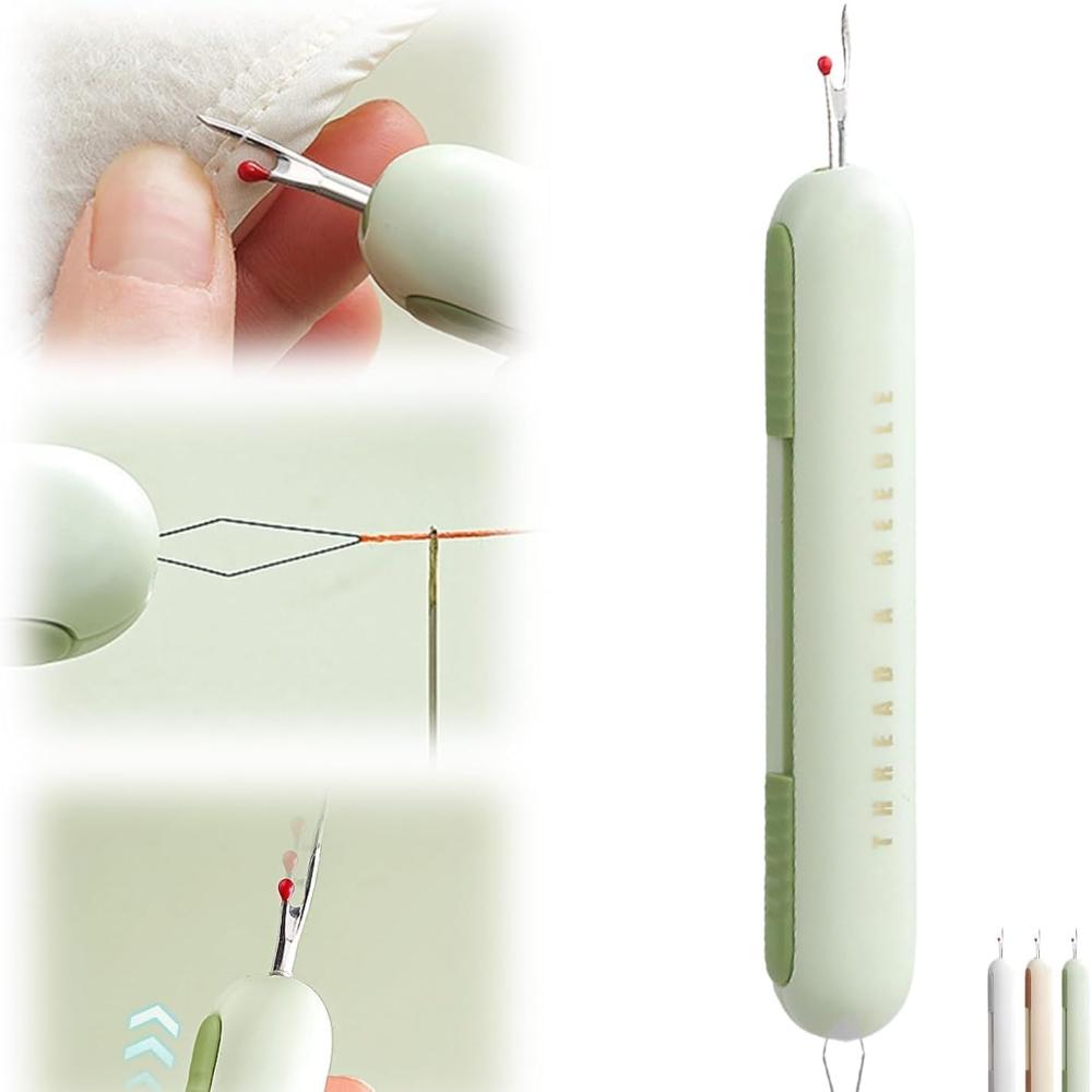 

Обновление 2024 2 в 1 Нитевдеватель Вспарыватель швов, Нитевдеватели Вспарыватели швов для шитья, Набор для нитевдевания и вспарывания швов Инструмент для вспарывания швов для пожилых зелёный